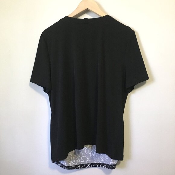 Tradition Made in Canada Black Open Short Sleeve Cardigan With Batik Shirt 2in1 - Picture 2 of 16